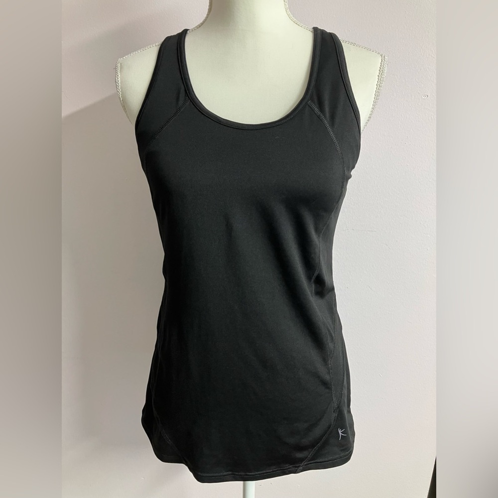Danskin Now Women’s Fitted Racerback Tank Top, Large (12-14), Black